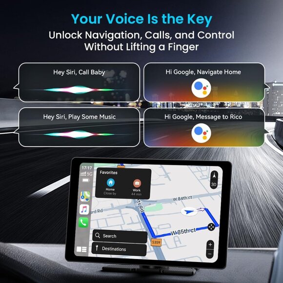 11" Large Wireless Apple CarPlay Screen for Car - with 4K Dash Cam/1080p BU cam - Picture 9 of 9